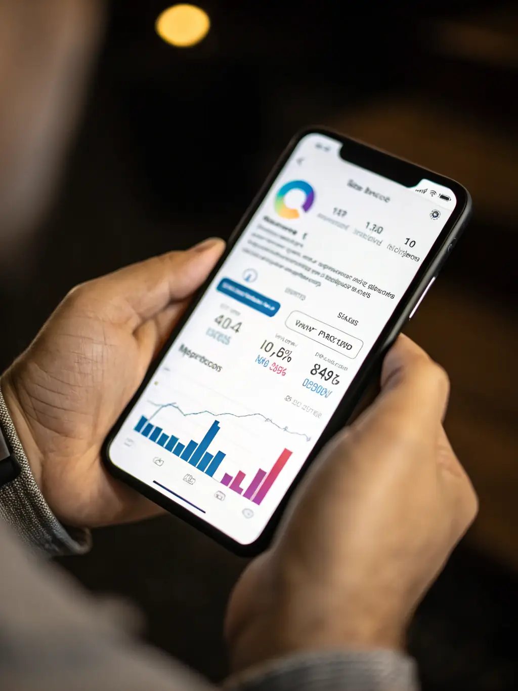 A close-up shot of a smartphone displaying a vibrant and engaging social media ad, showcasing a product with high visual appeal. The ad features clear branding and a compelling call to action, emphasizing the effectiveness of social media advertising.